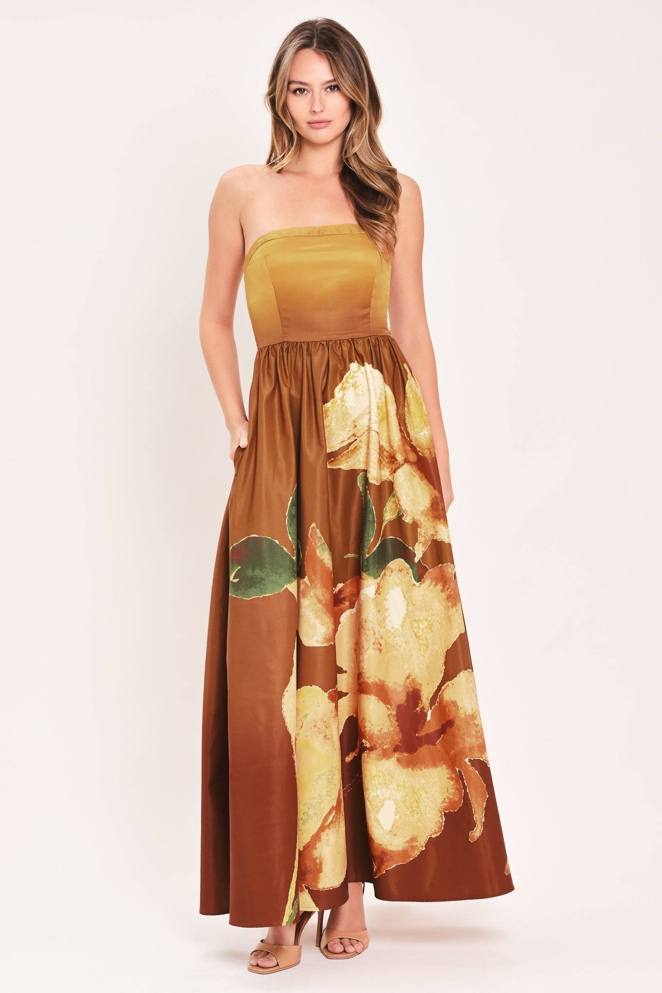 Golden Rose Afterglow Woven Maxi Dress view 9 - Golden Rose Dress Love Through A Prism