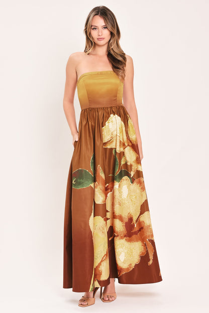 Golden Rose Afterglow Woven Maxi Dress view 9 - Golden Rose Dress Love Through A Prism