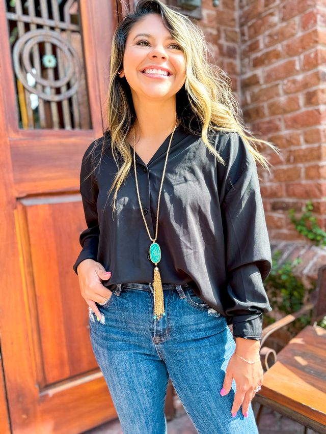 Grace+emma Kathryn Button-up, Black Top view 14 - Button Black