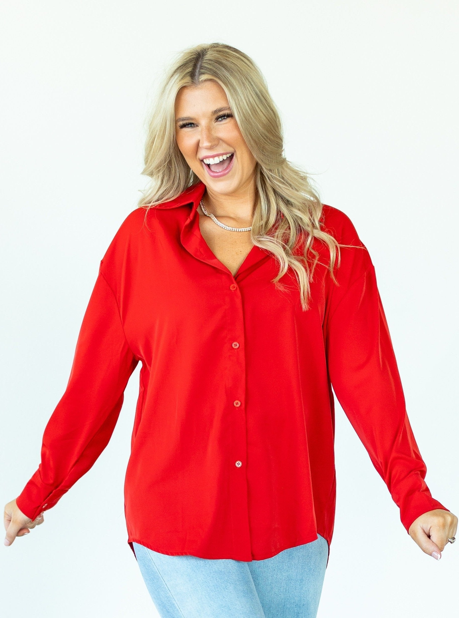 Grace+emma Kathryn Classic Button-up, Dark Red Top view 15 - Catherine Classic Reddit