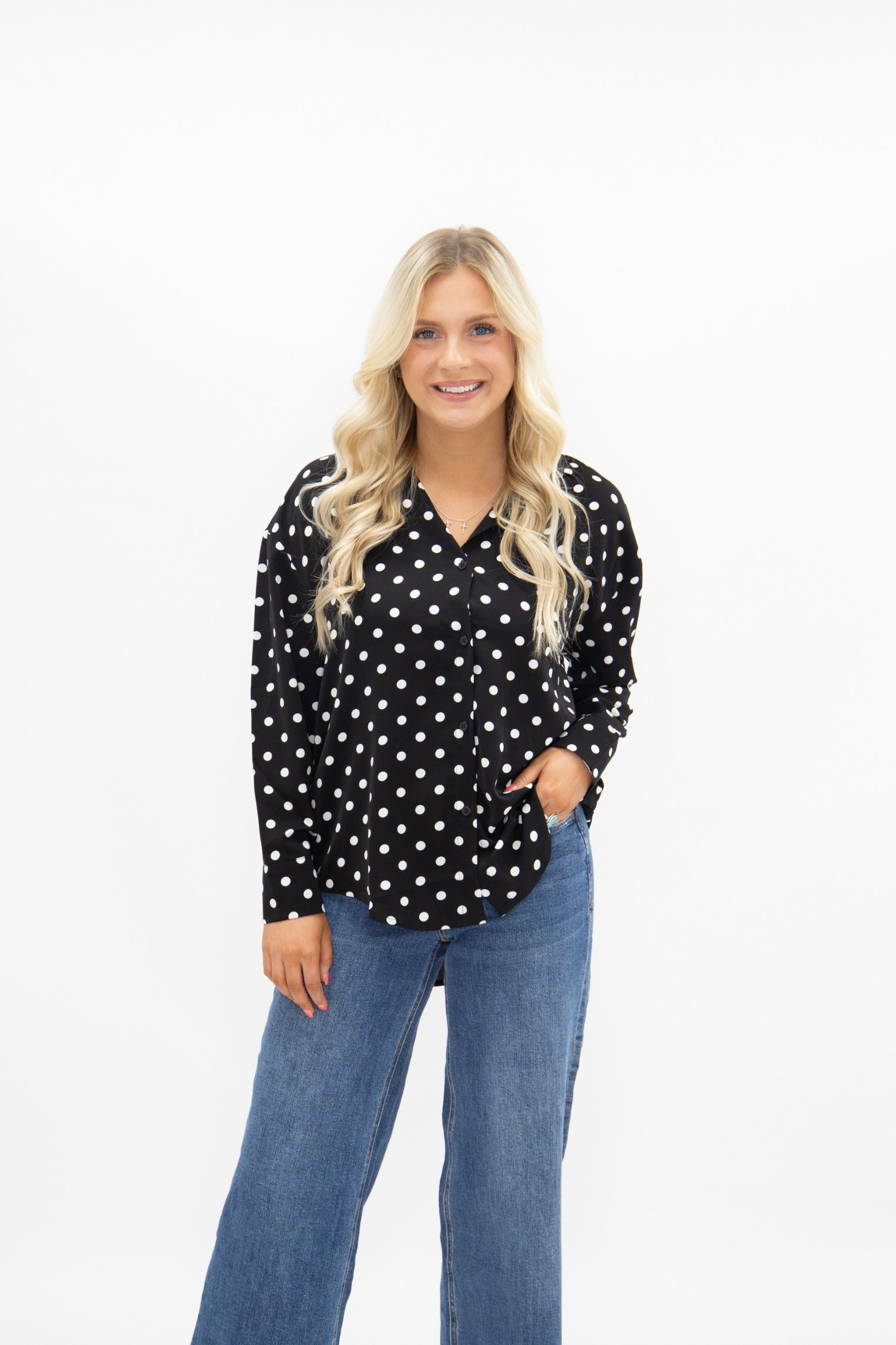 Grace+emma Kathryn Classic Button-up, Polka-dot Top view 15 - Polka Dot Classic