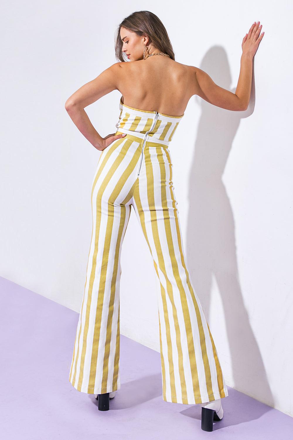 Graceful Appearance Twill Jumpsuit in IVORY BLUE view 5 (one-piece)