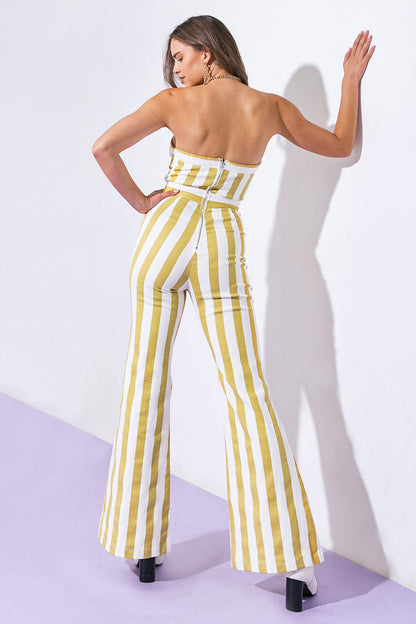 Graceful Appearance Twill Jumpsuit in IVORY BLUE view 5 (one-piece)