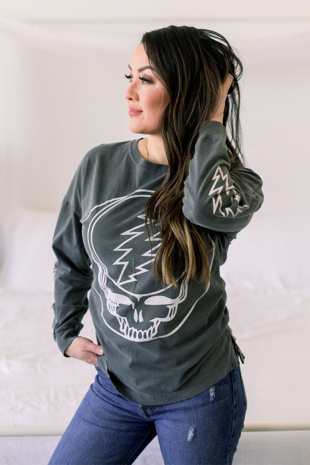 Grateful Dead Outliner Long Sleeve in S view 2 - Grateful Dead Sleeve Tattoo (top)