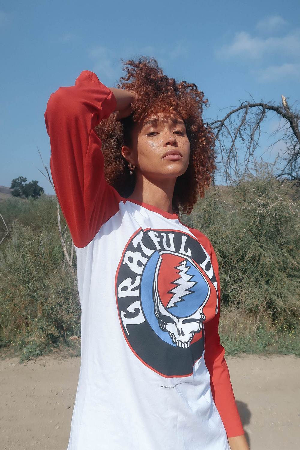 Grateful Dead Stealie Baseball Tee view 3 - Grateful Dead Tee Shirts (top)