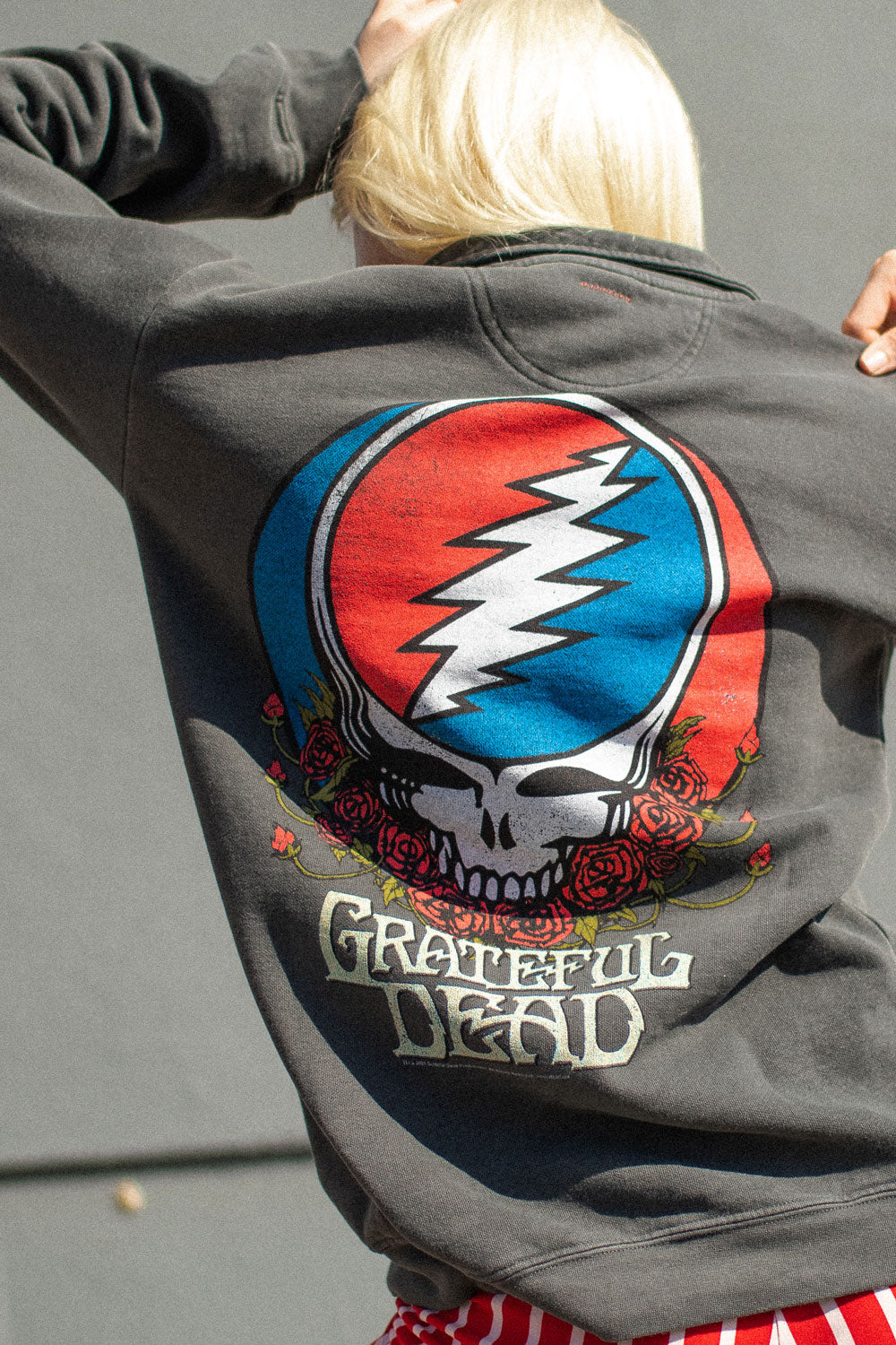 Grateful Dead Zip Sweatshirt view 6 (top) - grateful dead sweatshirt women, grateful dead sweatshirt me - shop at us.meeeshop