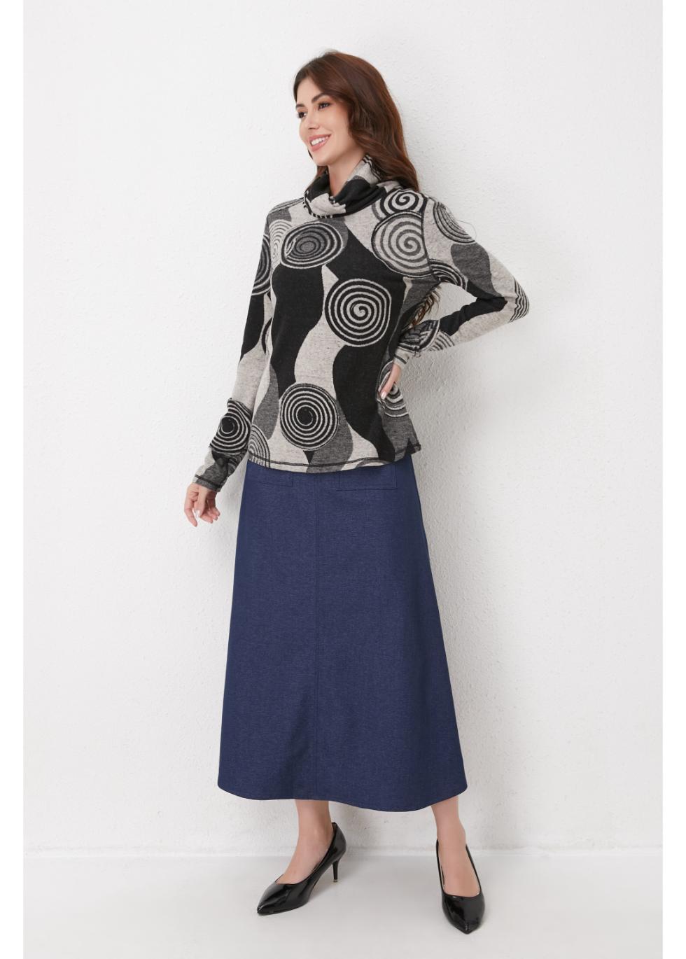 Gray Spiral Knit Top in XL view 5 - Fall Wardrobe Essential