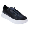 Graze Black Hidden Lace Perforated Platform Leather Sneakers Black (shoe) - grazes sneaker pimps lyrics - shop at us.meeeshop