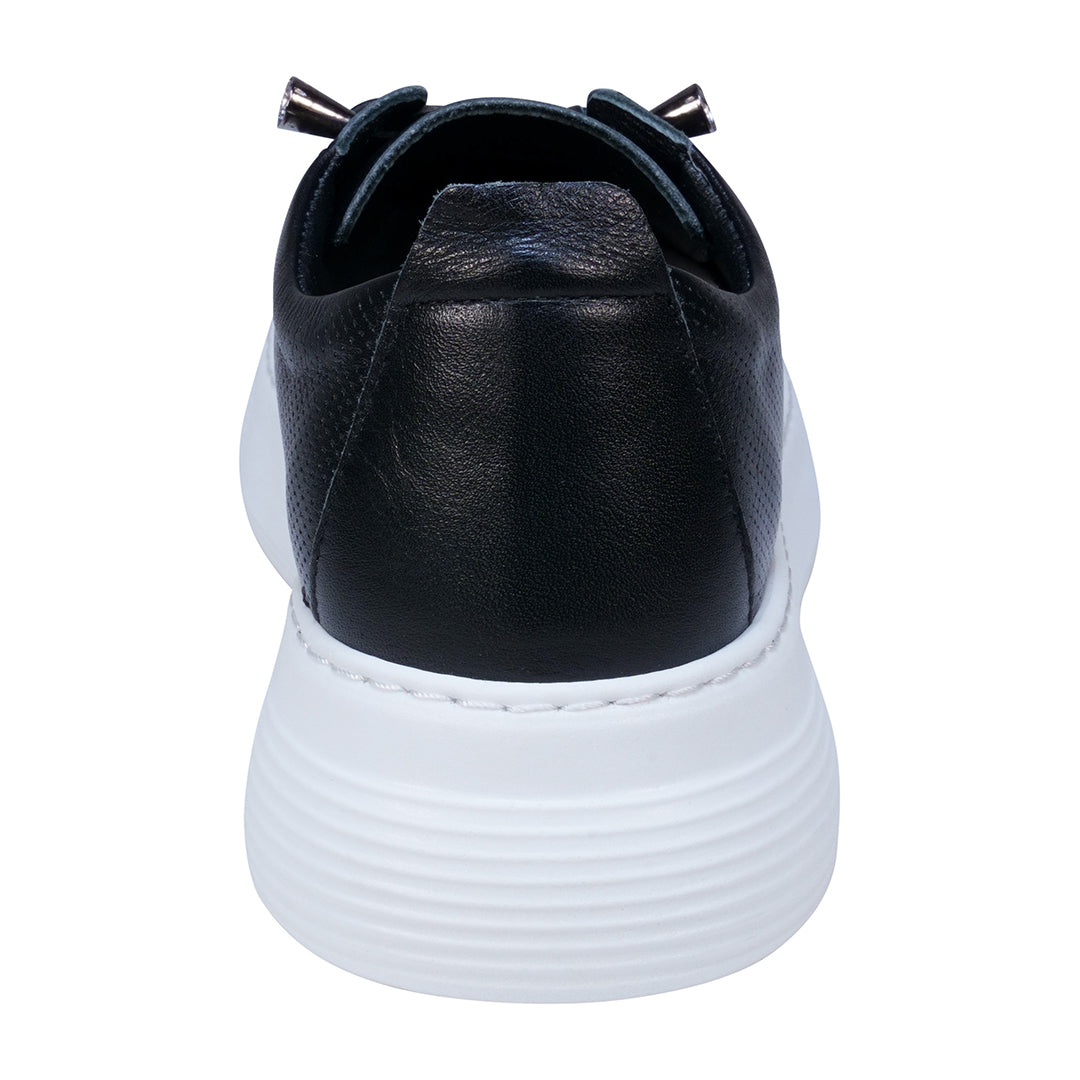 Graze Black Hidden Lace Perforated Platform Leather Sneakers Black view 4 (shoe) - grazes sneaker pimps - shop at us.meeeshop