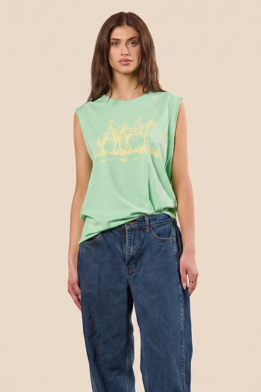 Greener Pastures Tank in XS - Grass Green Tank Top