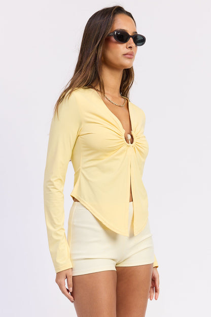Guinevere Top in Buttermilk view 2 - Guinevere Clothing