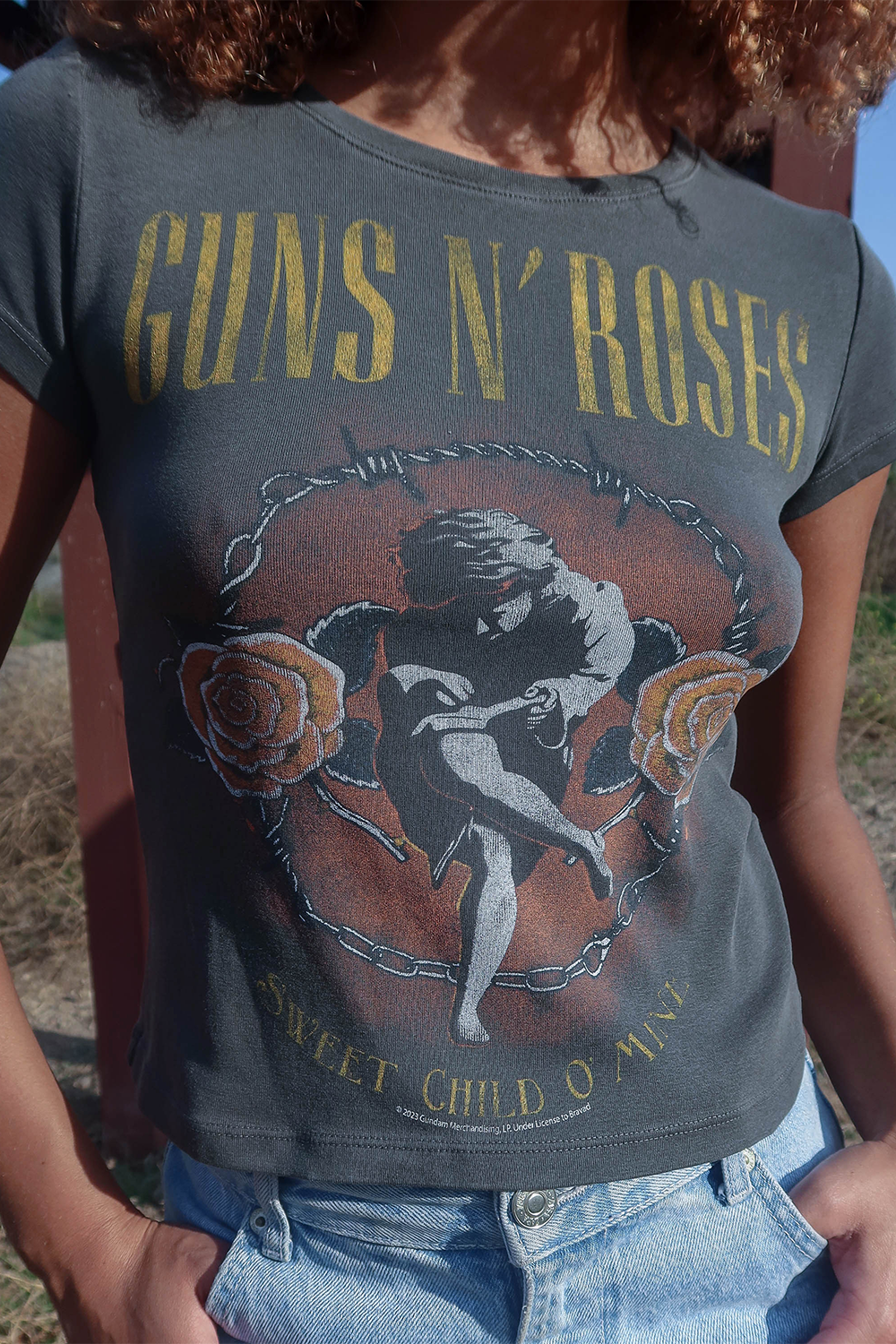 Guns N Roses Sweet Child O' Mine Baby Tee in XL view 5 - Guns N Roses Baby Tee (top)