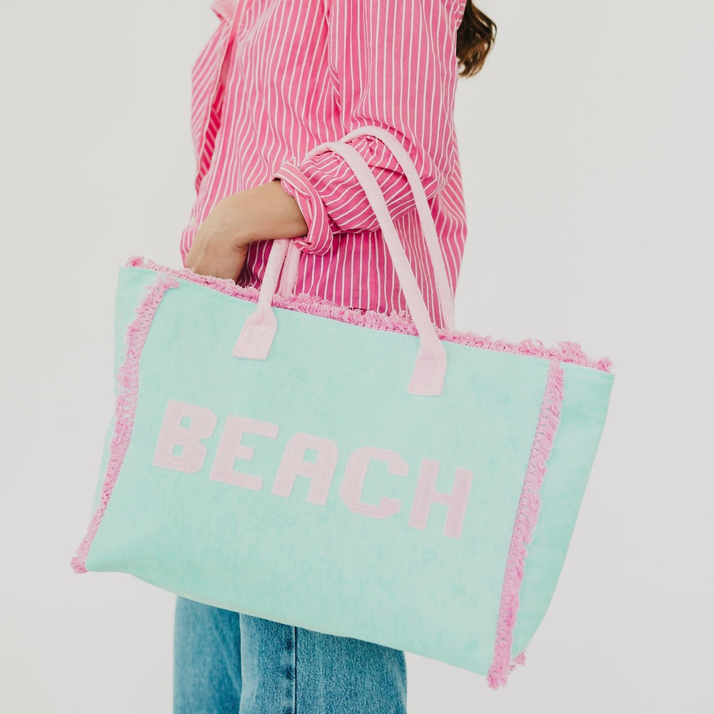 Hanalei Terry Cloth Beach Tote Bag view 7 - Summer Outfit Idea - Hanalei Towel