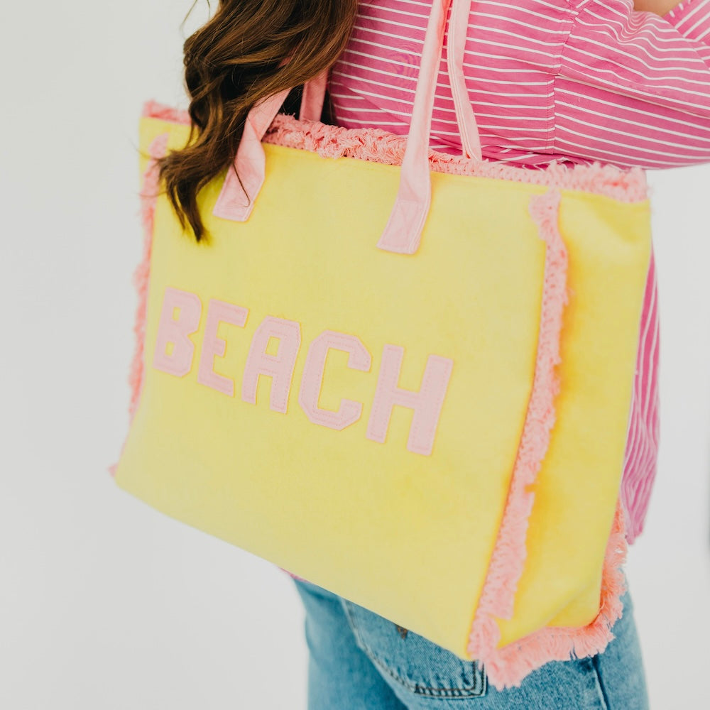 Hanalei Terry Cloth Beach Tote Bag view 8 - Summer Outfit Idea - Hanalei Towel