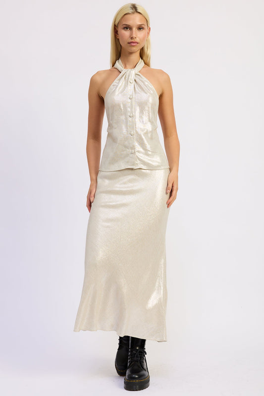 Hani Midi Skirt in Champagne - Honey Midi Skirt (dress)
