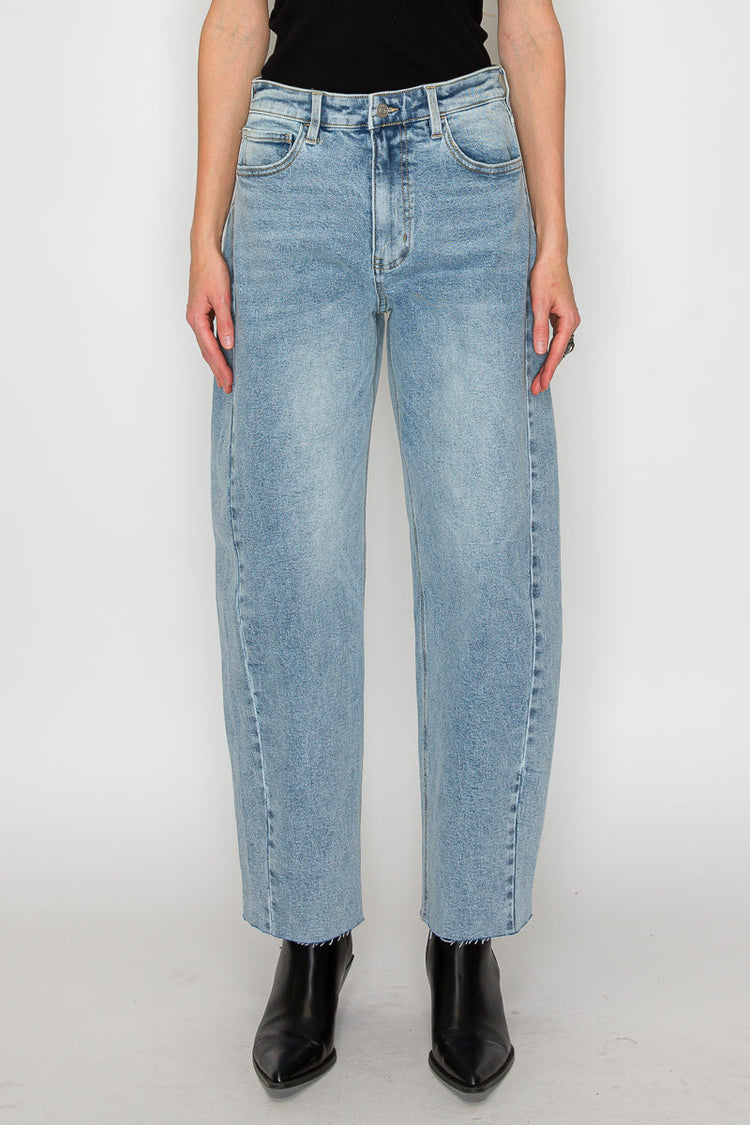 Harlow High Waisted Barrel Jeans Blue by Artemis 5 (26) view 2 (bottom) - harlow high waist jeans, harl - shop at us.meeeshop
