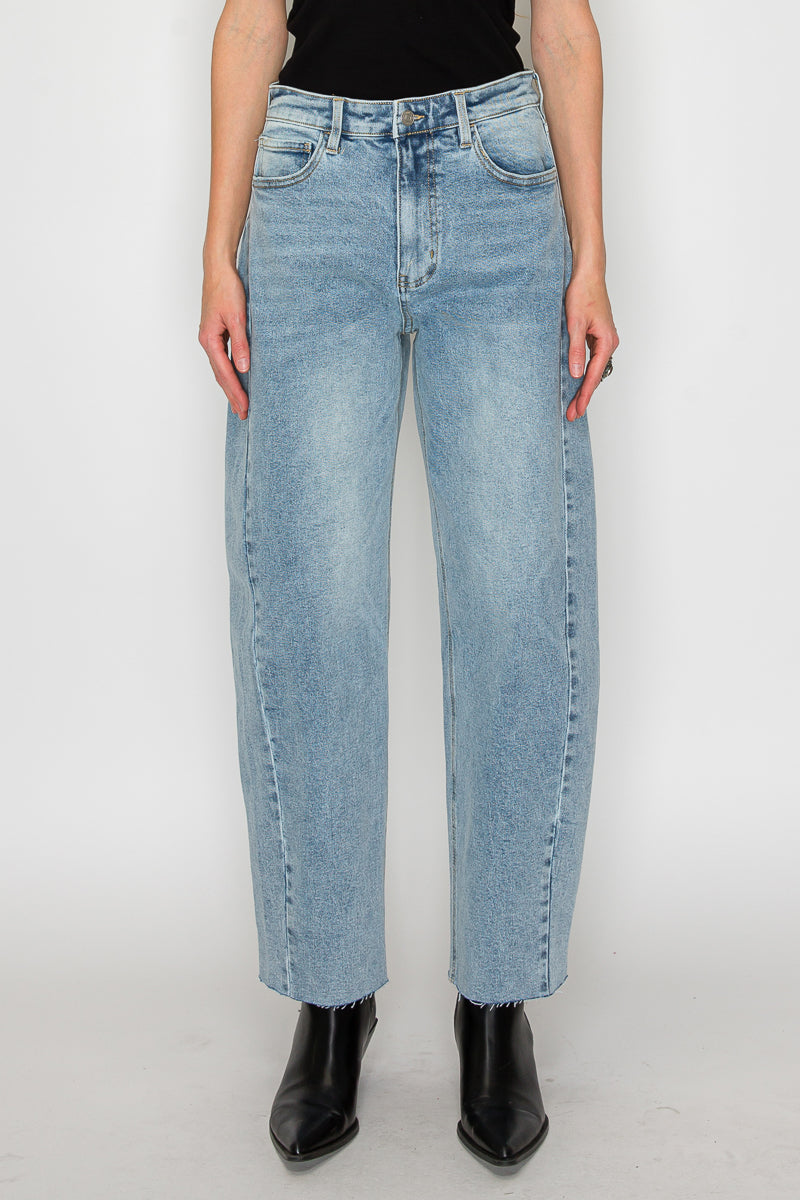 Harlow High Waisted Barrel Jeans Blue by Artemis in 5 (26) view 2 - High-Waisted - Harlow High Waist Jeans (bottom)