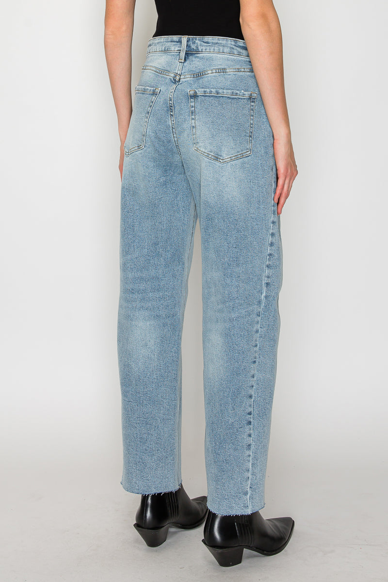 Harlow High Waisted Barrel Jeans Blue by Artemis in 9 (28) view 4 - High-Waisted - Harlow High Waist Jeans (bottom)