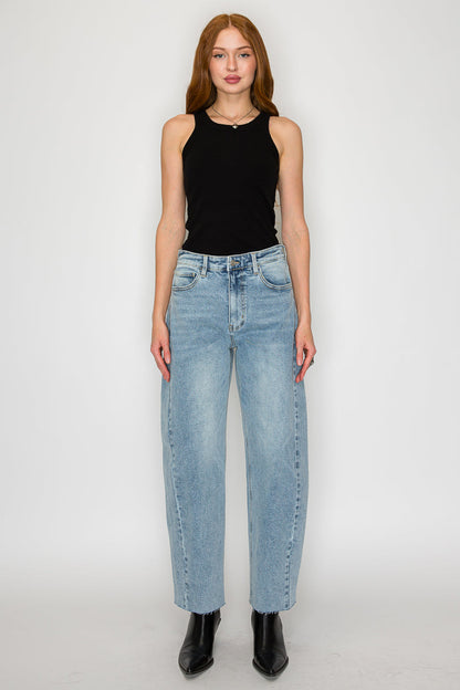Harlow High Waisted Barrel Jeans Blue by Artemis in 11 (29) view 5 - High-Waisted - Harlow High Waist Jeans (bottom)