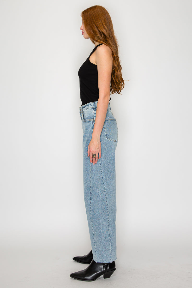 Harlow High Waisted Barrel Jeans Blue by Artemis in 13 (30) view 6 - High-Waisted - Harlow High Waist Jeans (bottom)