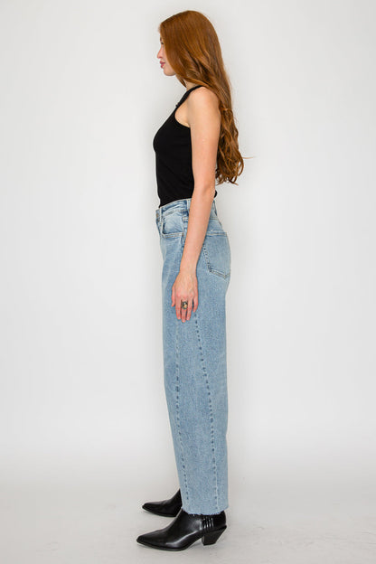 Harlow High Waisted Barrel Jeans Blue by Artemis in 13 (30) view 6 - High-Waisted - Harlow High Waist Jeans (bottom)