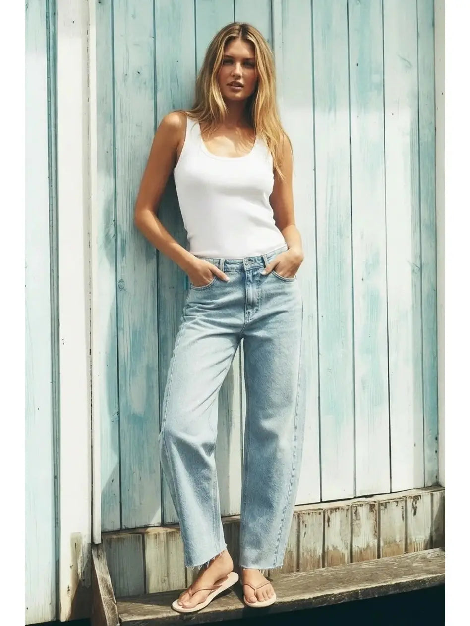 Harlow High Waisted Barrel Jeans Blue by Artemis view 11 - High-Waisted - Harlow High Waist Jeans (bottom)