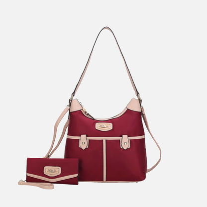 Harper Nylon Shoulder Bag and Set in Denim Blue - Set Bag (one-piece)