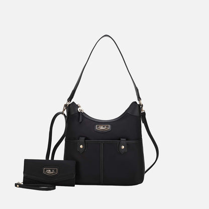 Harper Nylon Shoulder Bag and Set in Navy view 6 - Set Bag (one-piece)