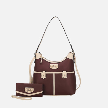 Harper Nylon Shoulder Bag and Set in Taupe view 8 - Set Bag (one-piece)