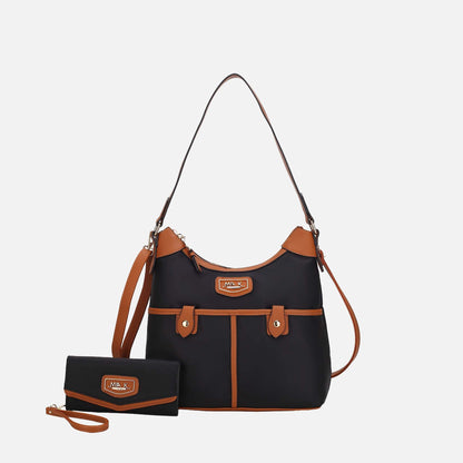 Harper Nylon Shoulder Bag and Set in Wine view 9 - Set Bag (one-piece)