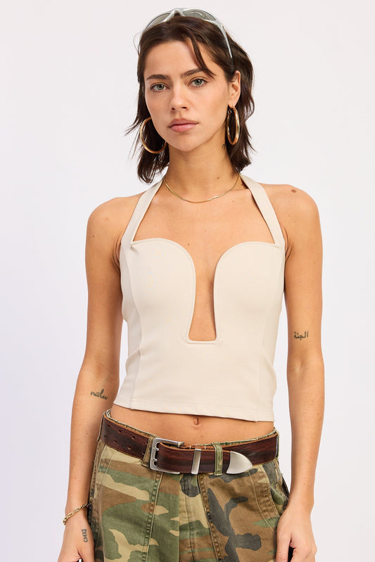 Haven Top in Beige - Haven Top Kookai
