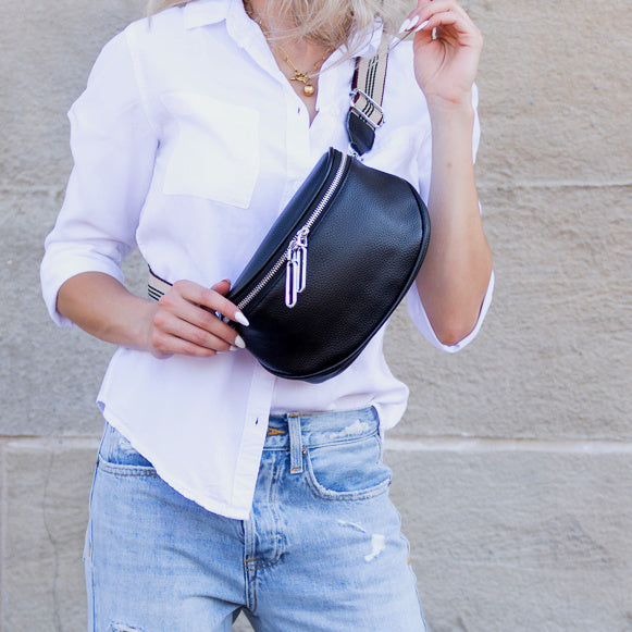Hazel Genuine Leather Sling Bag in Pebble view 3