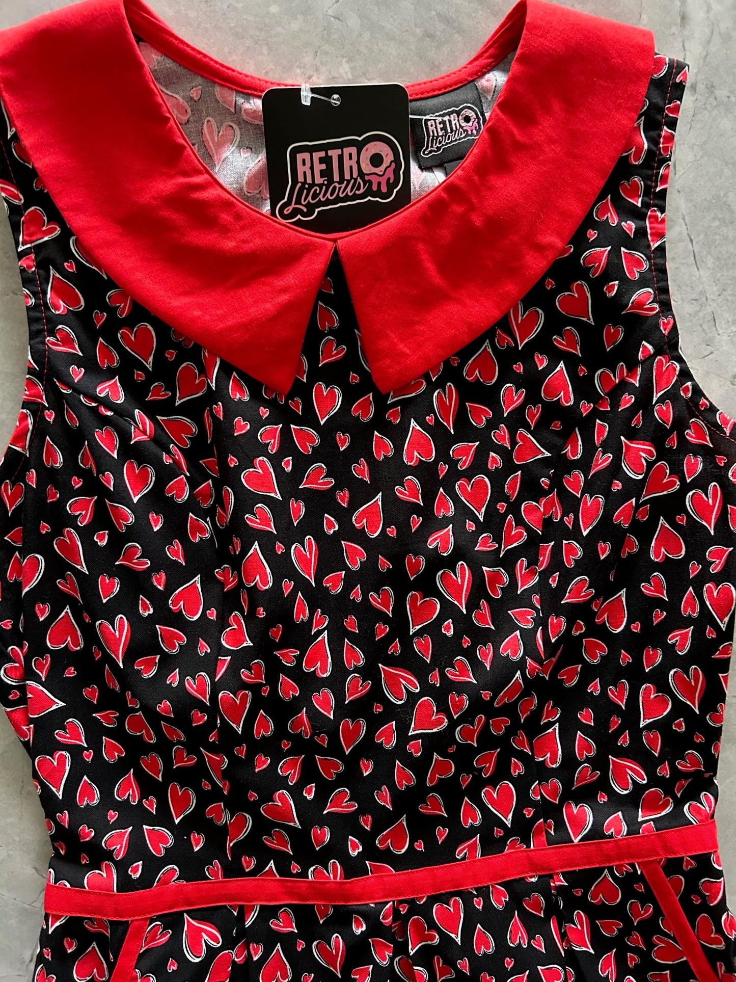 Hearts Collared Dress in 1X view 6 - Heart Collar Dress