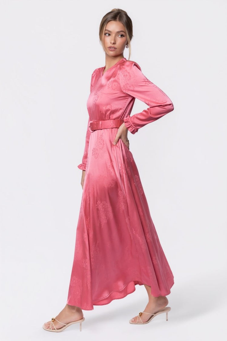 Helena Dress (pink) L view 4 (dress) - pink dress, helena pink dress - shop at us.meeeshop