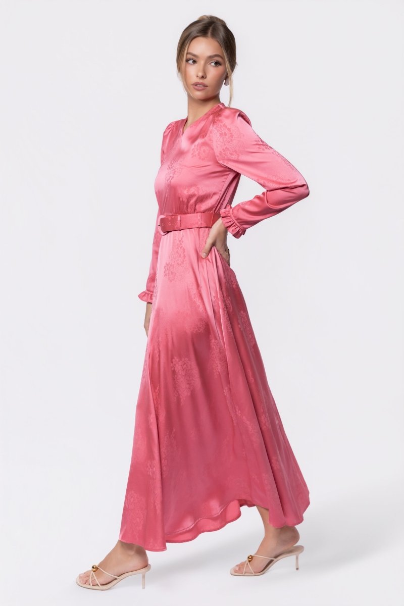 Helena Dress (pink) L view 4 (dress) - pink dress, helena pink dress - shop at us.meeeshop