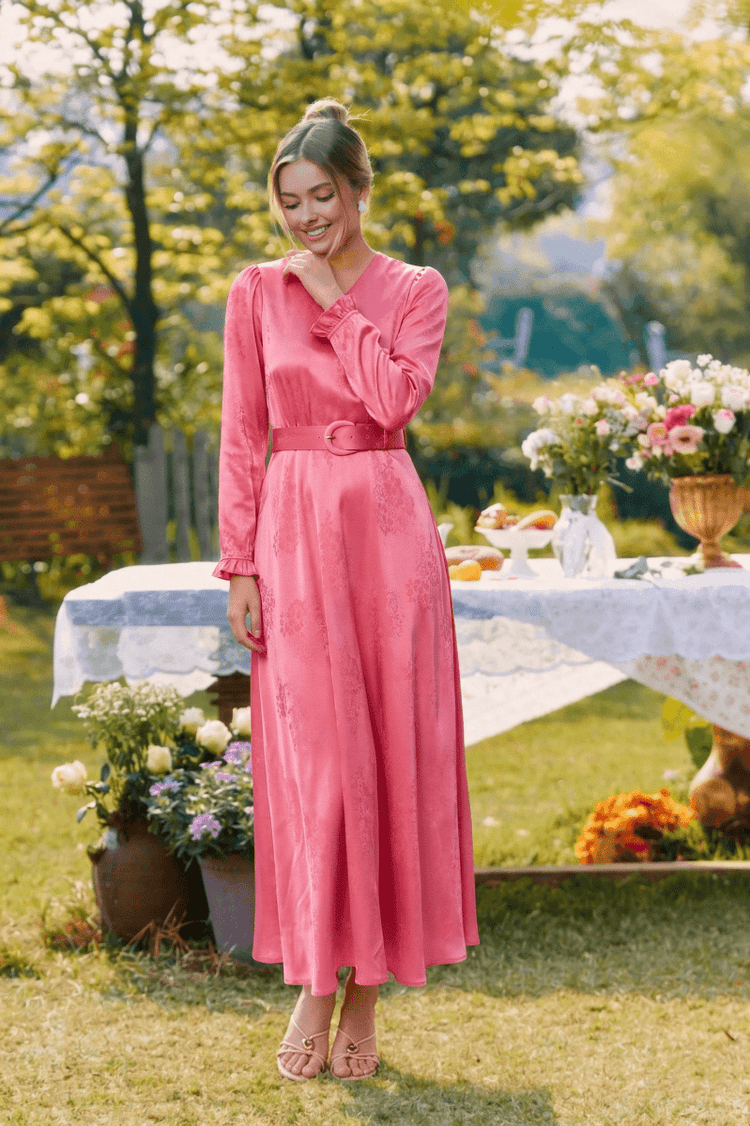 Helena Dress (pink) M view 3 (dress) - pink dress, helena pink dress - shop at us.meeeshop
