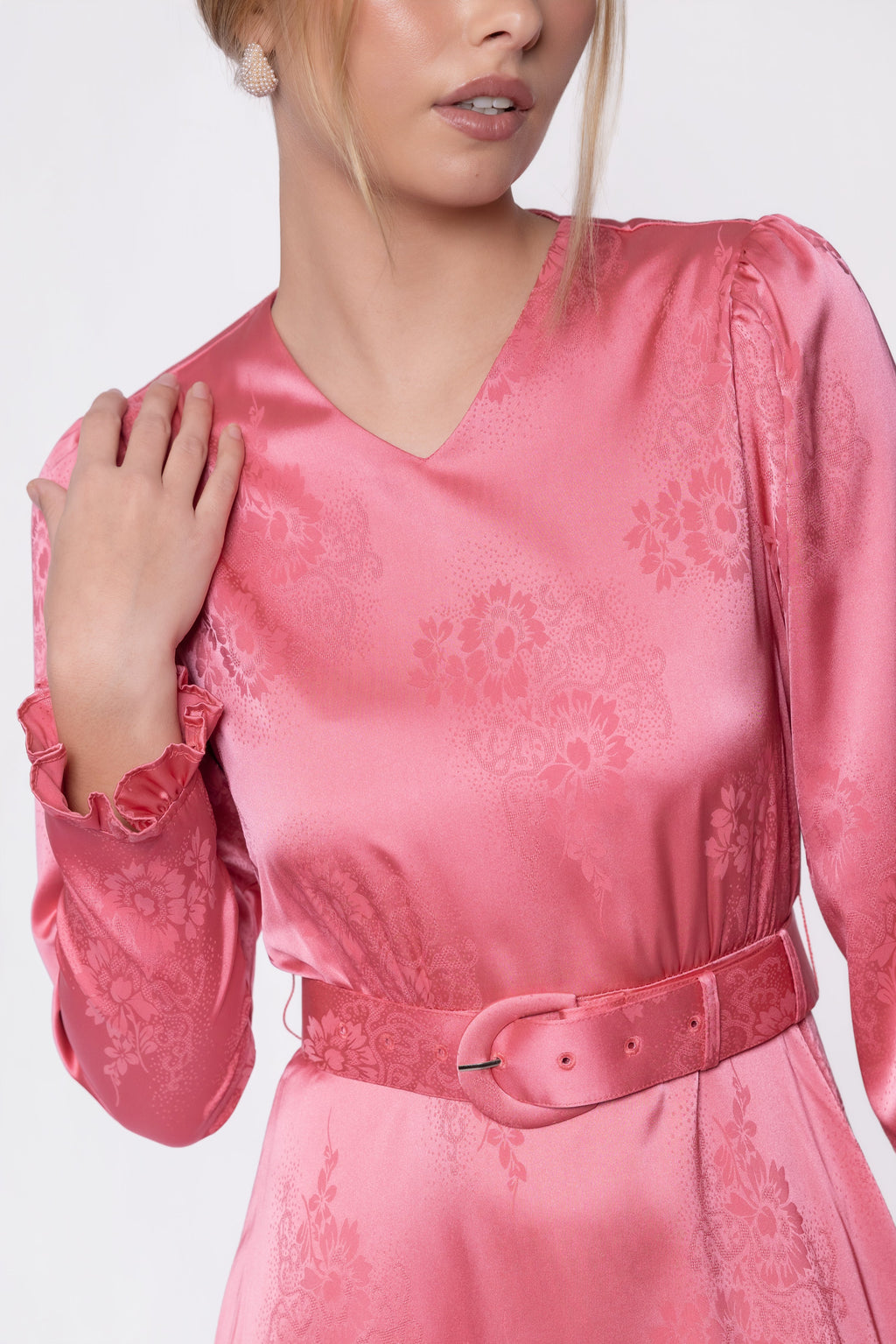 Helena Dress (pink) view 7 (dress) - pink dress, helena pink dress - shop at us.meeeshop