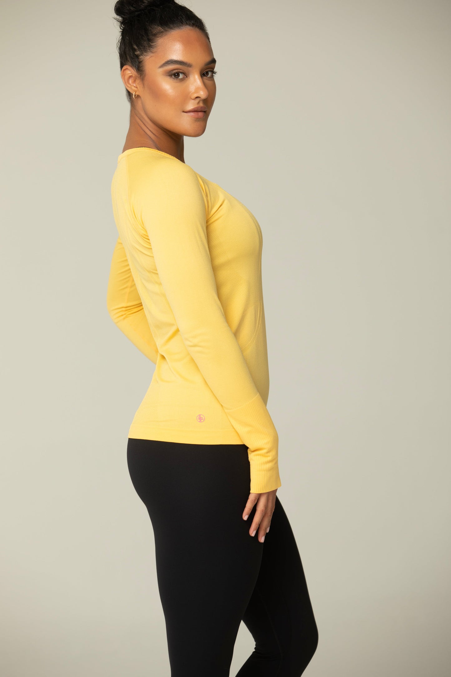 Helloday.us Crescent Tech Long Sleeve Shirt 3.0 Hip Length in YELLOW view 2 - Crescent Tester (top)