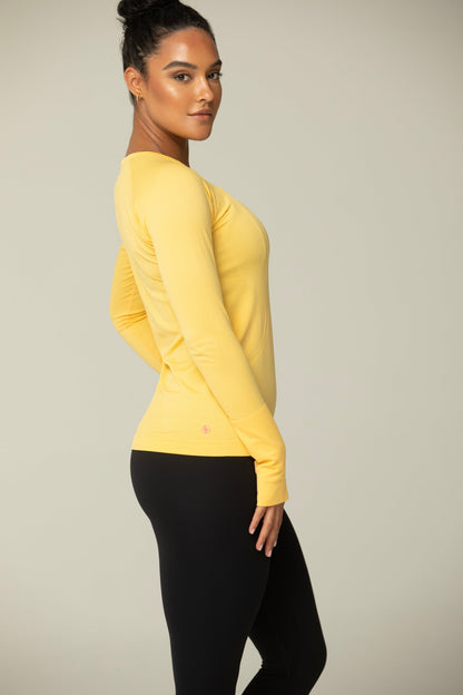 Helloday.us Crescent Tech Long Sleeve Shirt 3.0 Hip Length in YELLOW view 2 - Crescent Tester (top)
