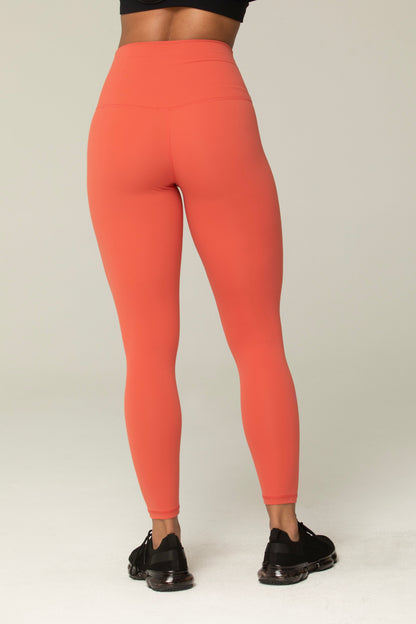 Helloday.us Hello Day High Waist Smooth Leggings in RED view 2 - High-Waisted - Hello Leggings (bottom)
