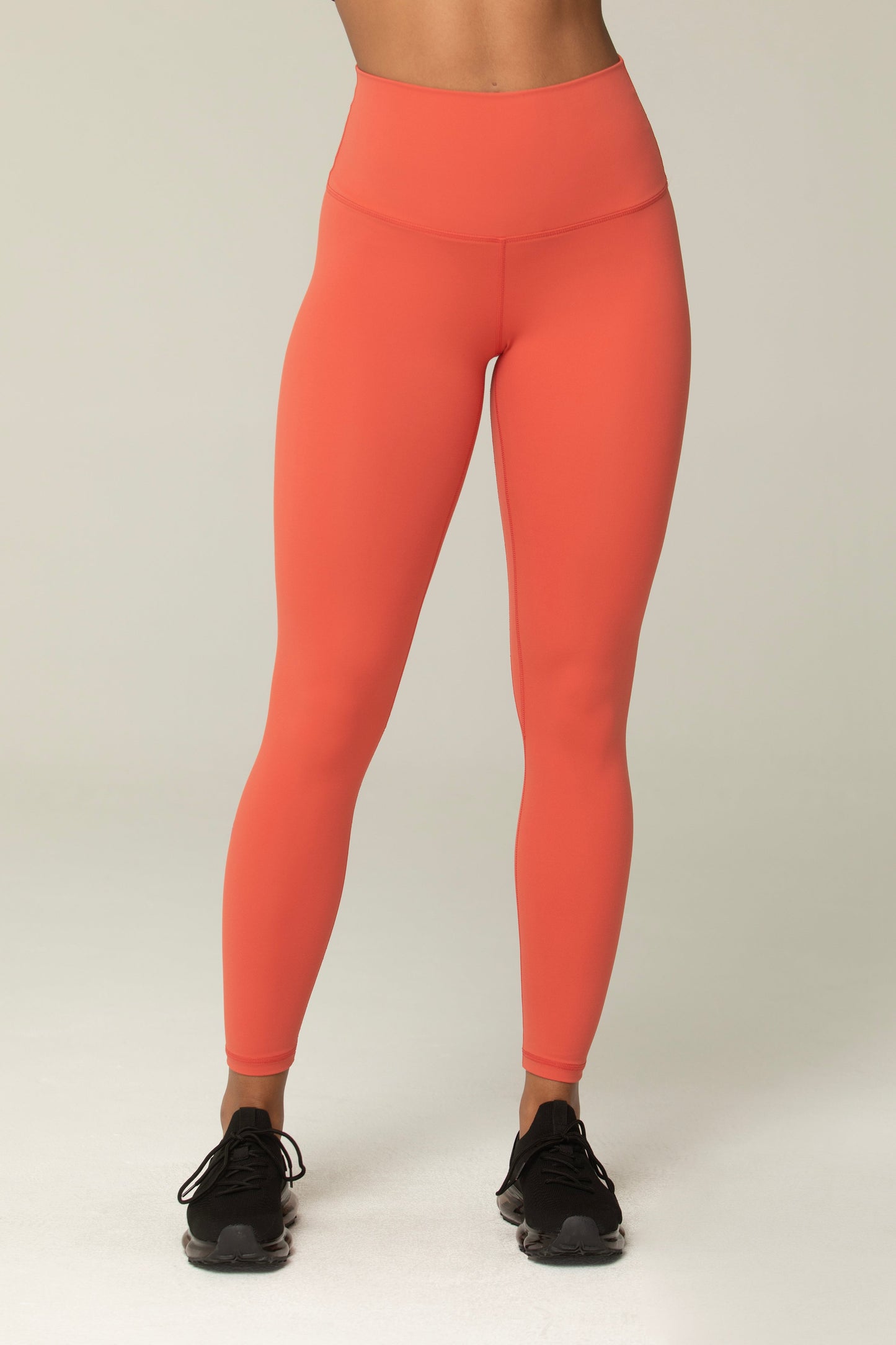 Helloday.us Hello Day High Waist Smooth Leggings in RED view 3 - High-Waisted - Hello Leggings (bottom)