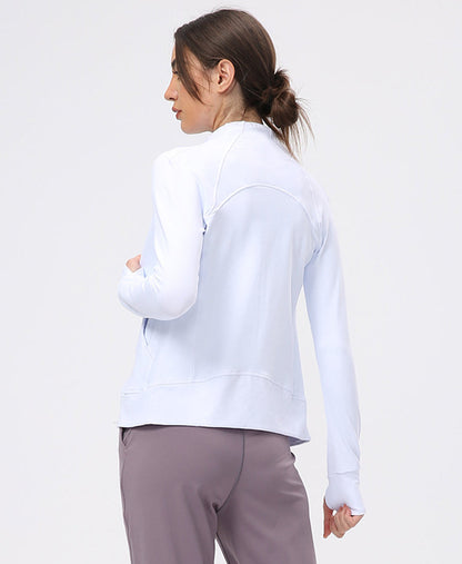 Helloday.us High Noon Zip up Long Sleeve Jacket with Thumbhole in BLACK - High Noon Shirt (layer)