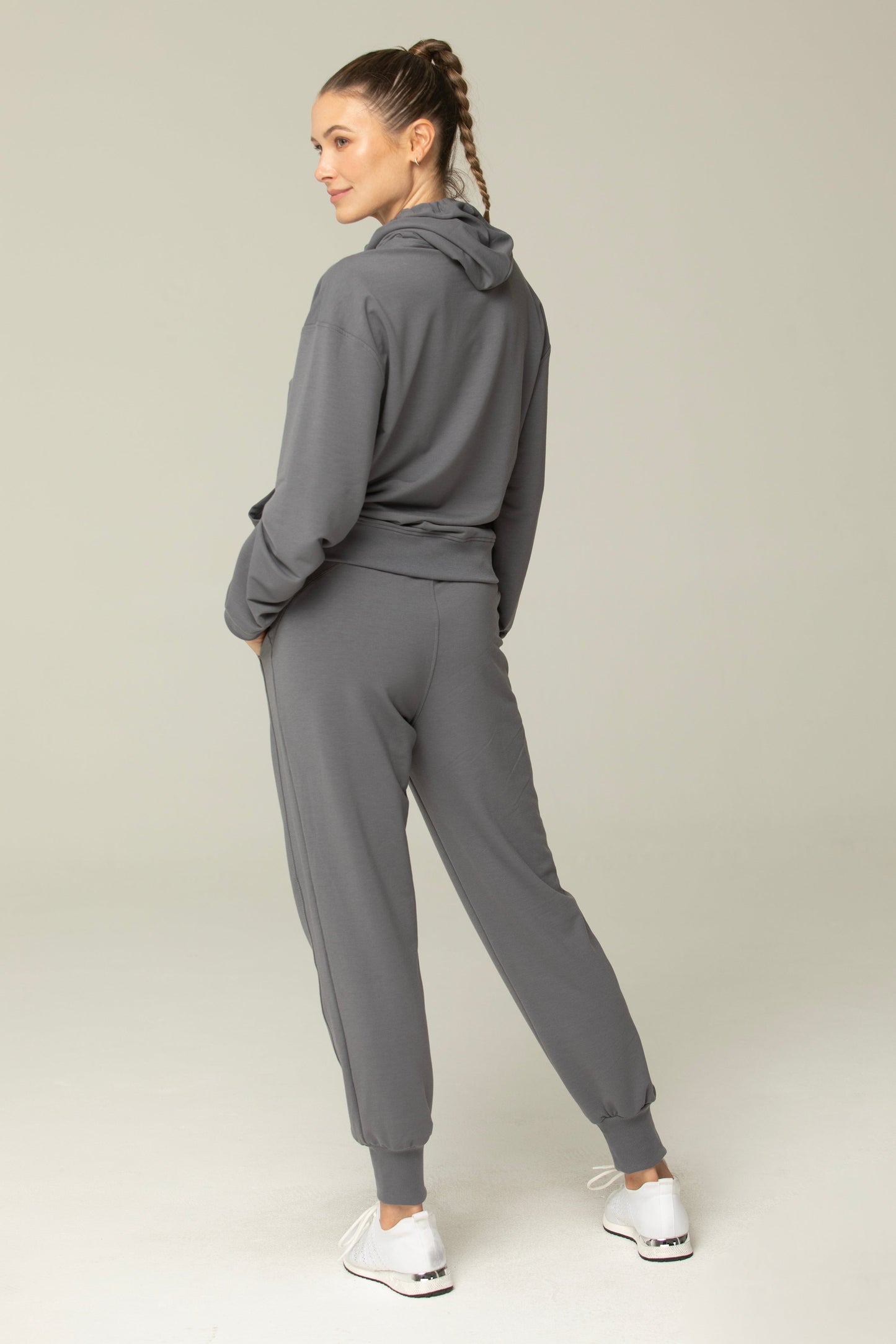 Helloday.us Luna Relaxed Fit Jogger Pants – Everyday Women’s Lounge & Athleisure Wear | Grey in Large view 3 - Wear G