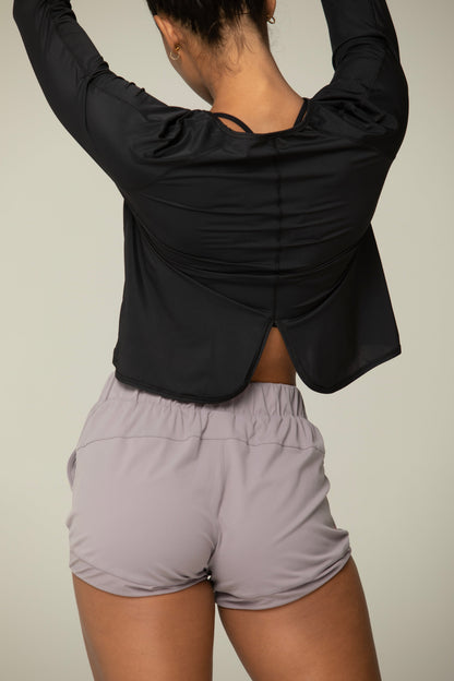 Helloday.us Solara Jogger Shorts in Dusty Mauve view 3 (bottom)