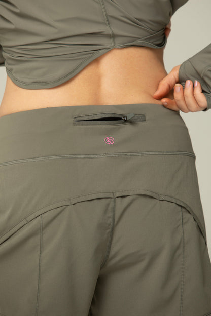 Helloday.us Starlight Running Shorts with Built in Underwear in ARMY GREEN view 2 - Built Underwear (bottom)