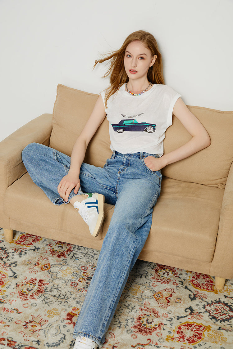 Hey Joanie 80's Utility Loose Jeans in Summertime Blues view 2 - Relaxed Fit - Hey Joanie Jeans Review (bottom)