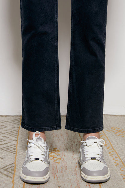Hey Joanie Activity Grrrl High Rise Kick Crop Jeans in Once in Lifetime (embroidered) view 20 - High-Waisted (bottom)