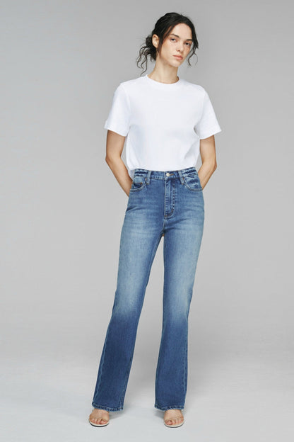 Hey Joanie Barbara High Rise Bootcut Jeans in Tiny Dancer view 3 - High-Waisted - Barbara High Rise Jeans (bottom)