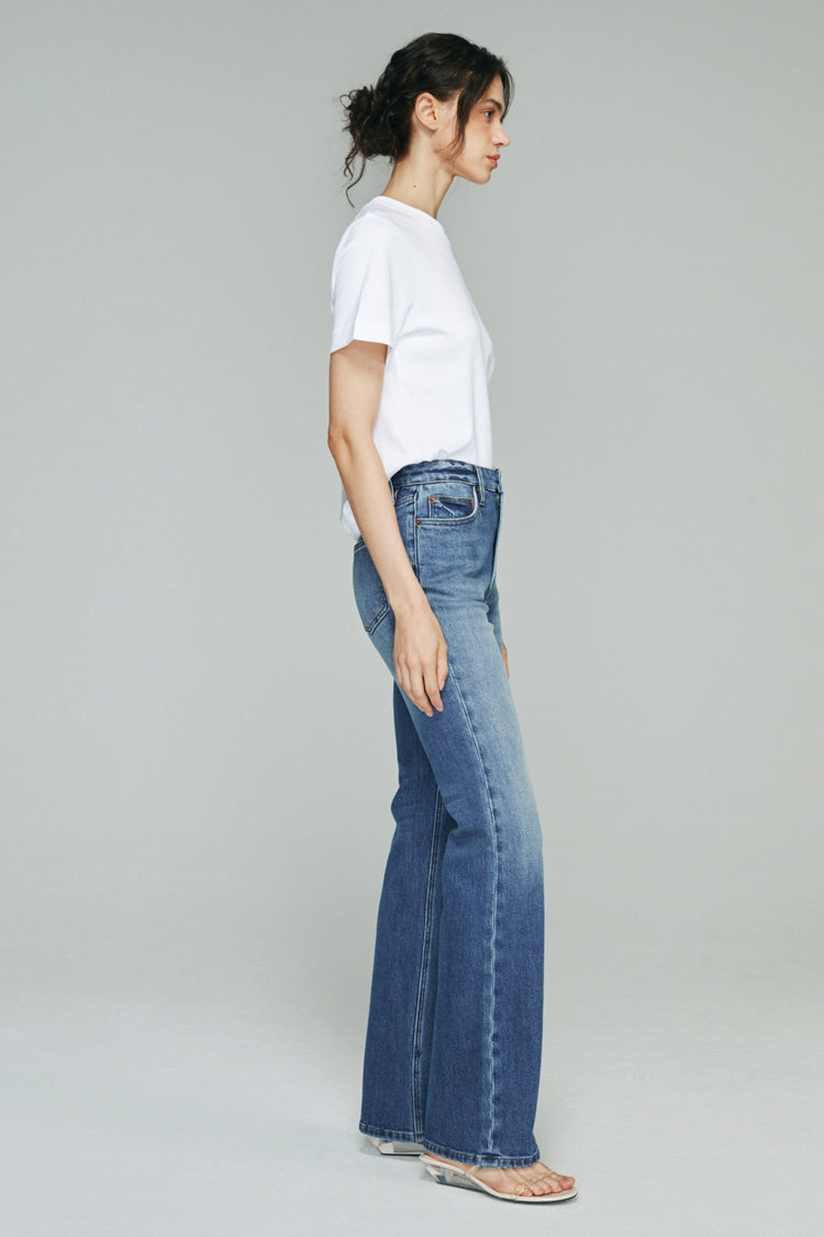 Hey Joanie Barbara High Rise Bootcut Jeans in Tiny Dancer view 6 - High-Waisted - Barbara High Rise Jeans (bottom)