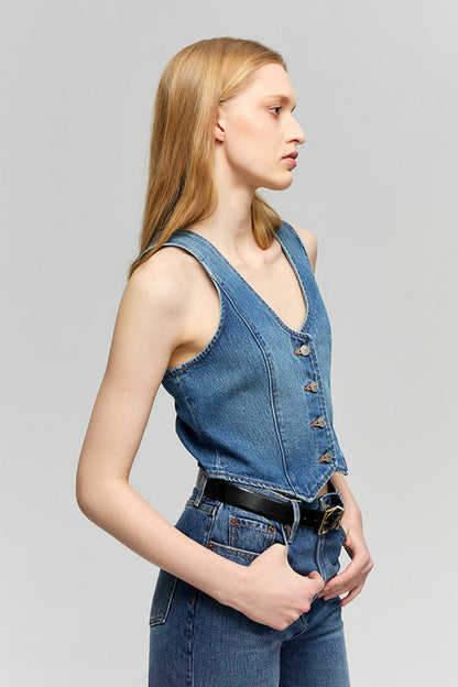 Hey Joanie Blue Horizon Denim Vest view 8 (bottom)